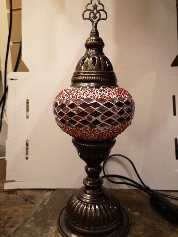 Turkish Mosaic Lamp Red and White