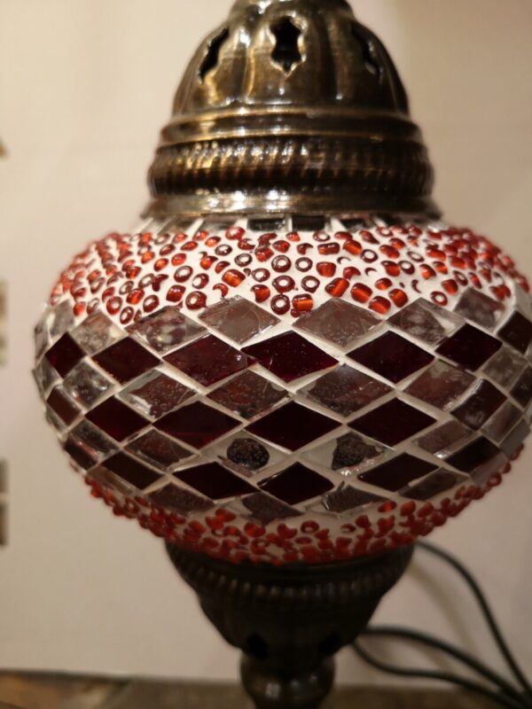 Turkish Mosaic Lamp Red and White