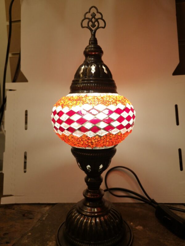 Turkish Mosaic Lamp Red and White